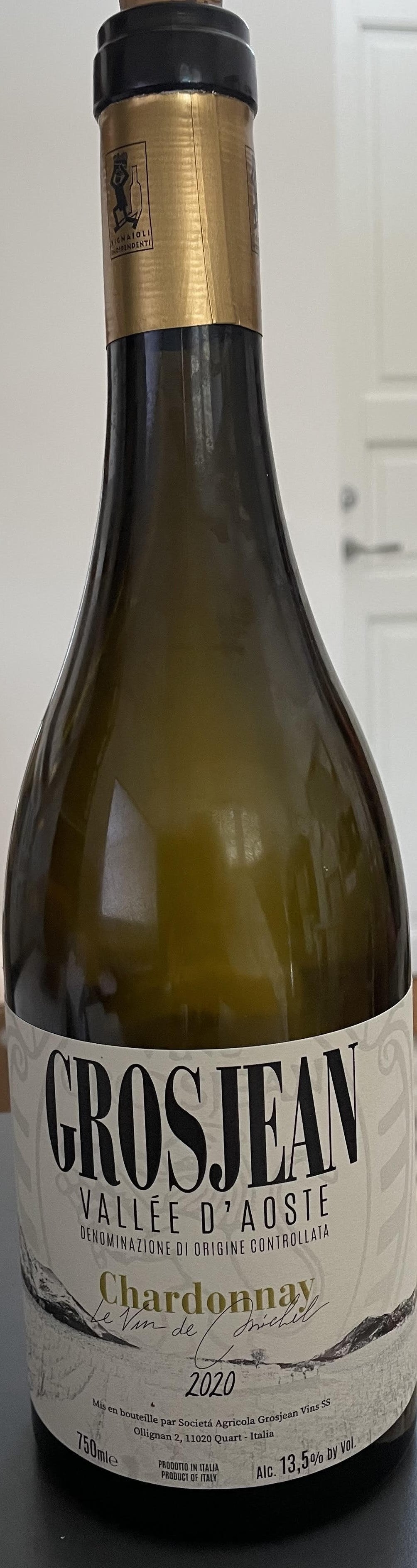 Grosjean Chardonnay – Vallée D’Aoste DOC Organic 2023